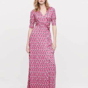 DIANE VON FURSTENBERG  Abigail polka-dot silk-jersey maxi wrap dress